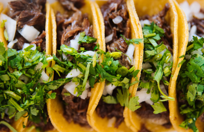 A close up of tacos